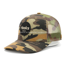 Popular Hecho a la medida de 6 paneles Unisex estructurado Camo Impresión digital Patch Patch de algodón Malla de algodón gorra gorra gorra